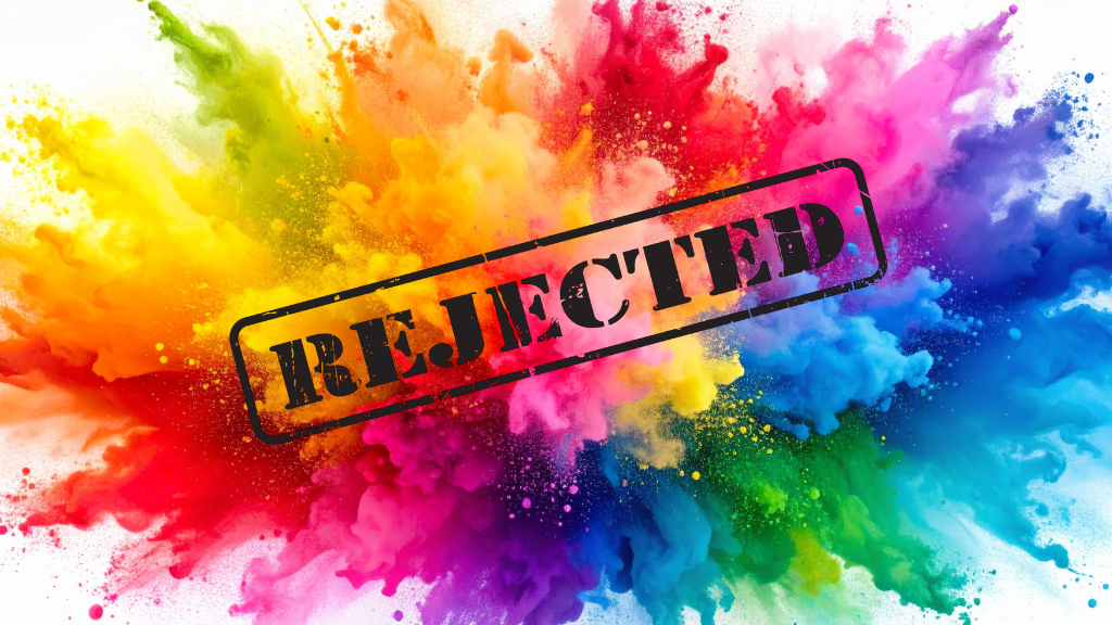 Exploding rainbow of colourful powdered paint with the word CONFIDENTIAL in a rubber stamp form over the top