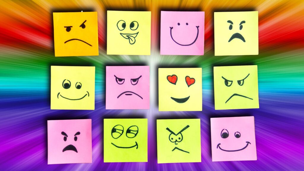Executive Dysfunction - a User's Guide - post its with faces on colourful background